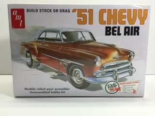 Amt Scale Model Kit Retro Deluxe 1951 Chevrolet Bel Air Build Drag Or Stock Nore