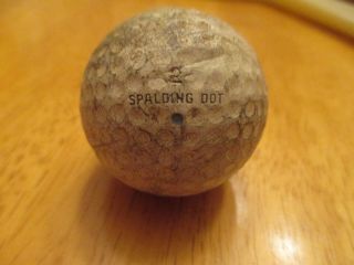 Antique Golf Ball " Dunlop 65 " Gutty Bramble Mesh Hickory Era 1900s
