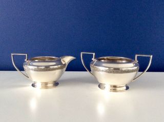 WALKER & HALL Classic Art Deco Silver Plated 5 Piece Tea Set C1920 8