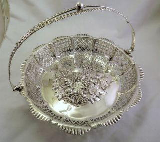 Antique Silver Plated Cake / Fruit Basket - William Hutton 1890
