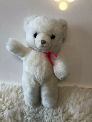 Vintage Gund - White Tender Teddy Bear - 10 " 1983 Made In Korea Exc