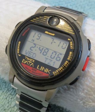 Vintage Watch Timex Data Link 1995 Digital Quartz Water Resistant Microsoft