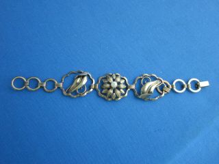 Vintage Sterling Silver 925 7 " Bracelet With Pearl Accent