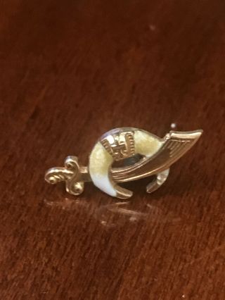 Vintage Enamel 10k Gold Shriner Masonic Lapel Pin