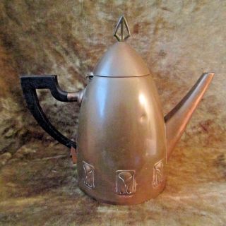 Art Nouveau Copper Tea Pot/hallmarked/good