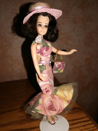 Dawn Pippa Size Maureen Doll Wearing Ooak One Shoulder Pink Floral Set