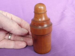 Small,  Antique,  Turned Boxwood Bottle Cover