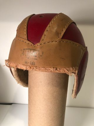 Vintage College/children’s Hutch Leather Football Helmet H - 18 Made In Usa
