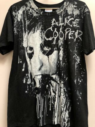 Alice Cooper Vintage T Shirt Hanes Spider Web Heavyweight Size M Black White Tee 2