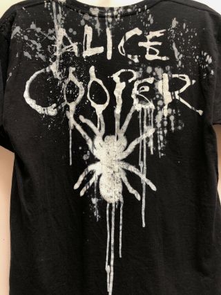 Alice Cooper Vintage T Shirt Hanes Spider Web Heavyweight Size M Black White Tee 4
