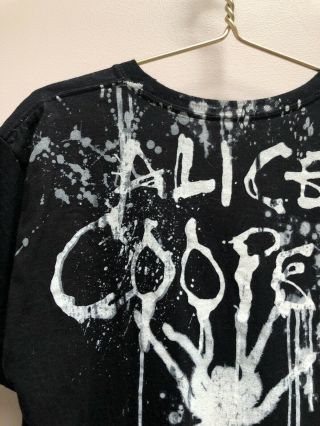 Alice Cooper Vintage T Shirt Hanes Spider Web Heavyweight Size M Black White Tee 5