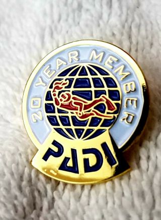 Scuba Diving Padi 20 Year Professional Service Award Lapel Pin