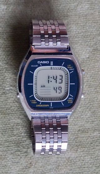 Vintage Casio 56qs - 38 Chronograph Lcd Watch W/ Band - Extra