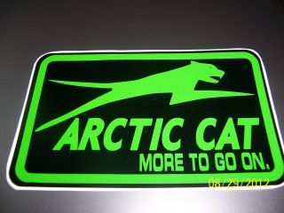 1 - 4 " X 6 " Arctic Cat More To Go On.  (green And Black) Vinyl Sticker