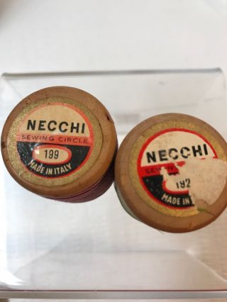 Vintage Wood Spool Embroidery Thread Variegated Necchi Sewing Circle ELNA Italy 3