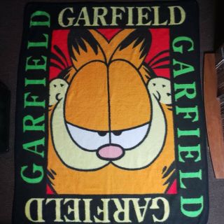 Garfield Hi - Pile Throw Reversible Colorful,  Blanket Plus Sticker