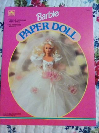 1990 Uncut Vtg Barbie Paper Doll Book 12 Outfits On 5 Pgs W/ Folding Tote