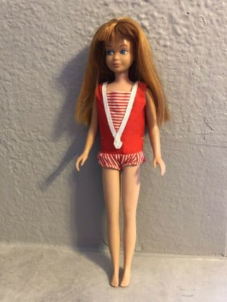 Vintage 1963 Red Headed Skipper Doll In Swimsuit