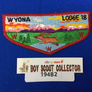 Boy Scout Oa Wyona Lodge 18 S2 Order Of The Arrow Pocket Flap Patch Pa