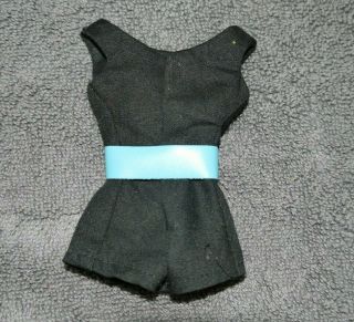 Vintage Barbie Scoop Neck Playsuit Pak,  Black with Blue Belt Near 2