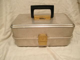 Vintage Umco Model 132a Aluminum Tackle Box 2 Tray