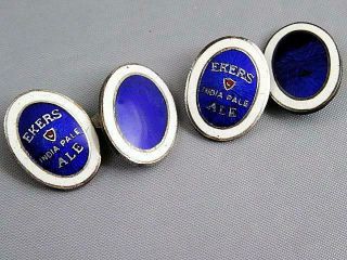 Antique Ekers India Pale Ale Enamel Cufflinks Made Caron Brothers Inc.  Montreal