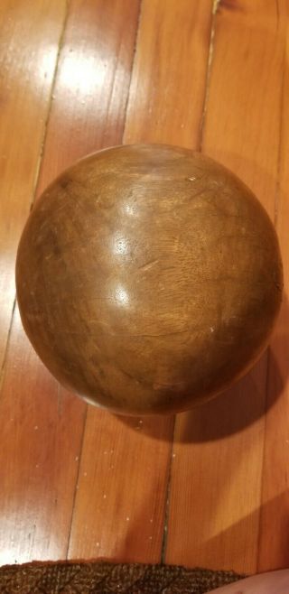 Vintage Antique Wood Wooden No Hole Bowling Ball.