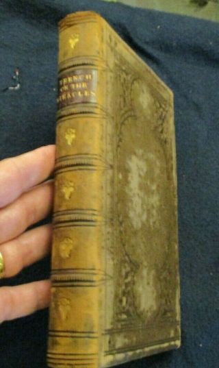 Decorative Antique Leather Book,  Trench On The Miracles Of Our Lord,  1858