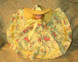 Vtg Nancy Ann Storybook 6 1/2 " 191 A Flower Girl For May Dolls Of Month Yellow