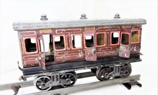 Antique Bing (gbn) O Gauge Tinplate Bogey 3rd Class Compartment Coach Needs Work