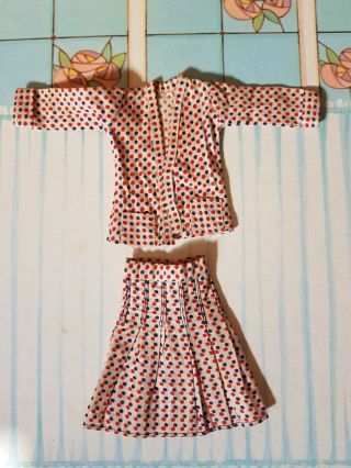 ☆vintage Sindy Polka Dot Suit With Pleated Skirt - 1970s / 1980s