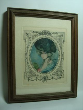 An Antique Or Vintage Small Portrait Print,  