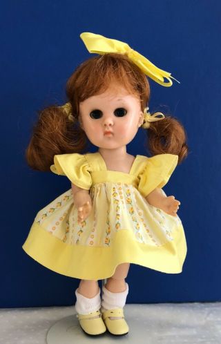 Vintage Vogue Bkw Ginny Doll In Her Tagged Yellow Dress