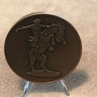 Vintage Frederic Remington 1992 Calendar Medal w/Acrylic Stand 3