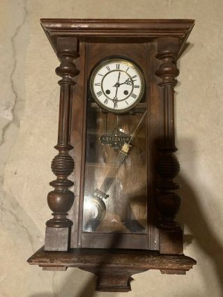Antique Wall Clock For Repair.  Needs Tlc