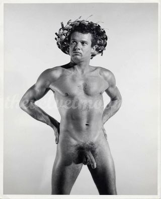 Vintage Male Nude - Bruce Of La 8x10 Muscular Guy Tattoos In Studio Hand On Hips
