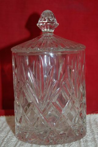 Vintage Clear Glass Elegant Tall Compote With Lid 7 " Candy Q - Tips Cotton Balls