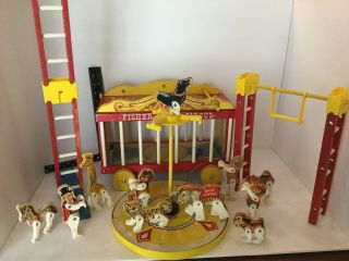 Antique Wooden Fisher Price Circus Pull Toy