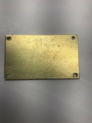 Vintage Brass Name Plate 2 3/8 