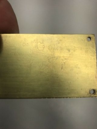 Vintage Brass Name Plate 2 3/8 