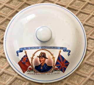 H.  M.  King Edward Viii " Accession 21.  I.  1936 China Lid Cover Butter Dish
