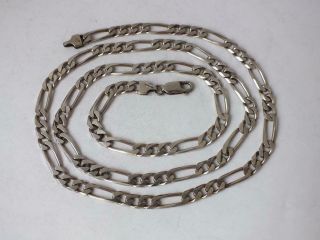 Long Solid Sterling Silver Figaro Link Chain/ L 70 cm/ 33 g 2