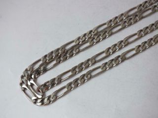 Long Solid Sterling Silver Figaro Link Chain/ L 70 cm/ 33 g 4