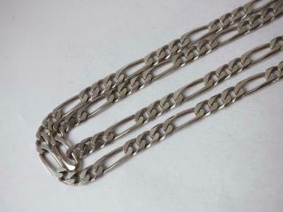 Long Solid Sterling Silver Figaro Link Chain/ L 70 cm/ 33 g 5