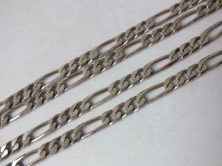 Long Solid Sterling Silver Figaro Link Chain/ L 70 cm/ 33 g 6