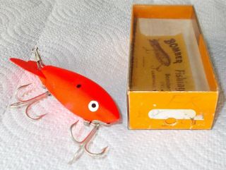 NOS - VINTAGE WOOD HEAVY DUTY L - RIG MUSKY/SALTWATER BOMBER IN CB BOX & PAPERS 3