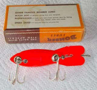 NOS - VINTAGE WOOD HEAVY DUTY L - RIG MUSKY/SALTWATER BOMBER IN CB BOX & PAPERS 5