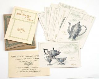 Vintage Gorham Silver Silverware of the Ages Advertising Cards Set Copr.  1910 3