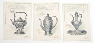 Vintage Gorham Silver Silverware of the Ages Advertising Cards Set Copr.  1910 4