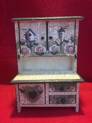 Vintage Dollhouse Miniature Pantry / Cabinet Primitive Style Wood Cute